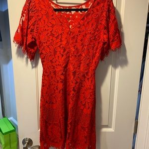 Red lace dress